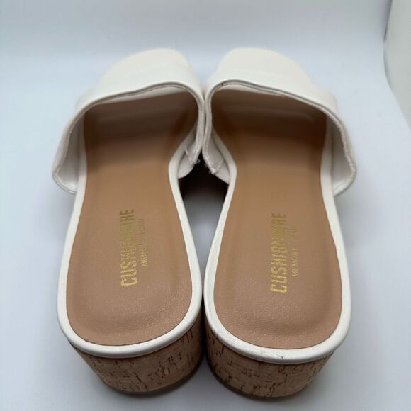 CUSHIONAIRE Women's cork wedge sandal +Memory Foam 11 IVORY - Picture 4 of 7